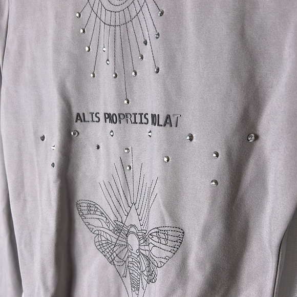 NWT Manière de voir,grey bodysuit graffiti embellished,alien,astrology , grunge - Picture 8 of 14